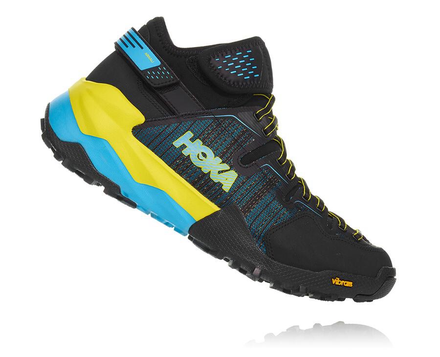 Hoka One One Mens Trail Shoes - Arkali - Black/Blue - FOEA28670